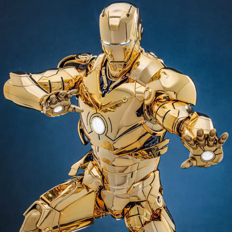 Iron Man Movie Masterpiece Diecast Action Figure 1/6 Iron Man Mark III (Gold Color Version) Hot Toys Exclusive 33 cm product photo