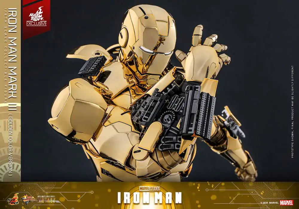Iron Man Movie Masterpiece Diecast Action Figure 1/6 Iron Man Mark III (Gold Color Version) Hot Toys Exclusive 33 cm product photo