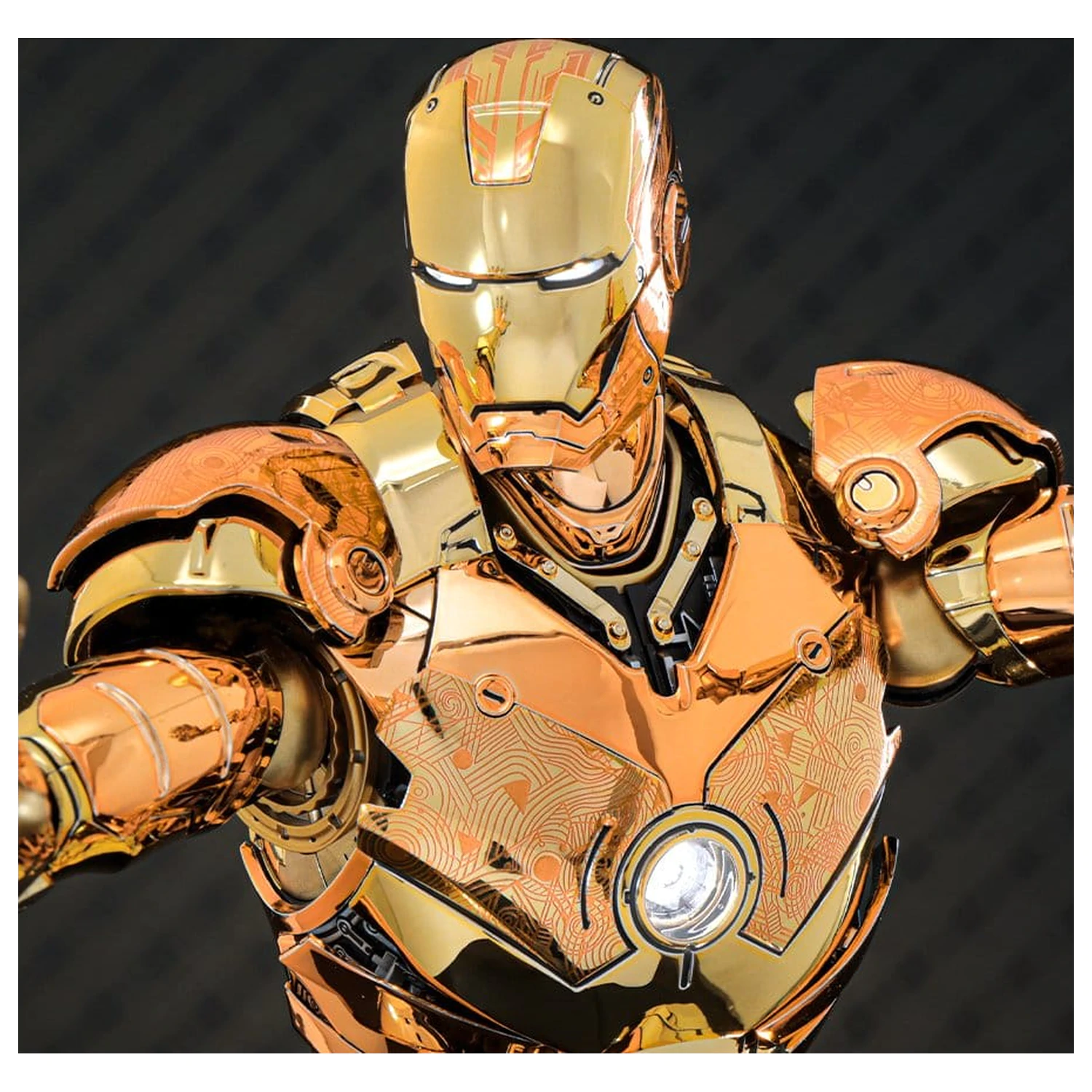 Iron Man Movie Masterpiece Diecast Action Figure 1/6 Iron Man Mark III (Golden & Copper Gold Version) Hot Toys Exclusive 33 cm product photo