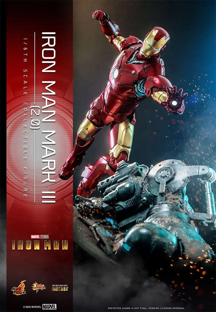 Iron Man Movie Masterpiece Series Diecast Action Figure 1/6 Iron Man Mark III (2.0) 32 cm product photo