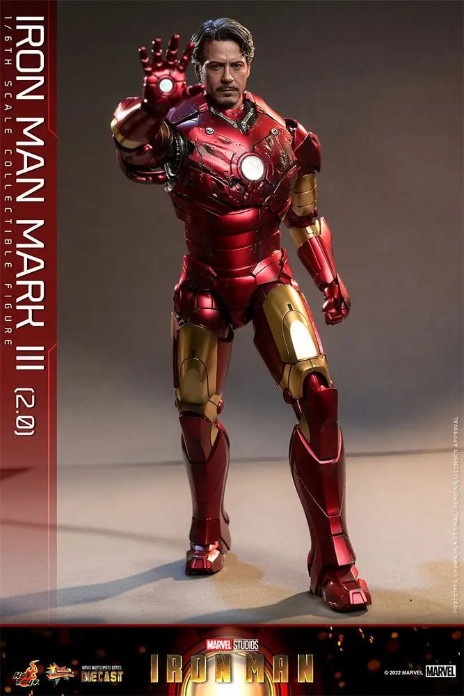 Iron Man Movie Masterpiece Series Diecast Action Figure 1/6 Iron Man Mark III (2.0) 32 cm product photo
