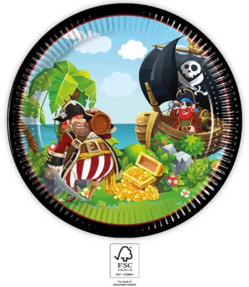 Island Pirates, Pirate Paper Plates 8 pcs 23 cm FSC product photo