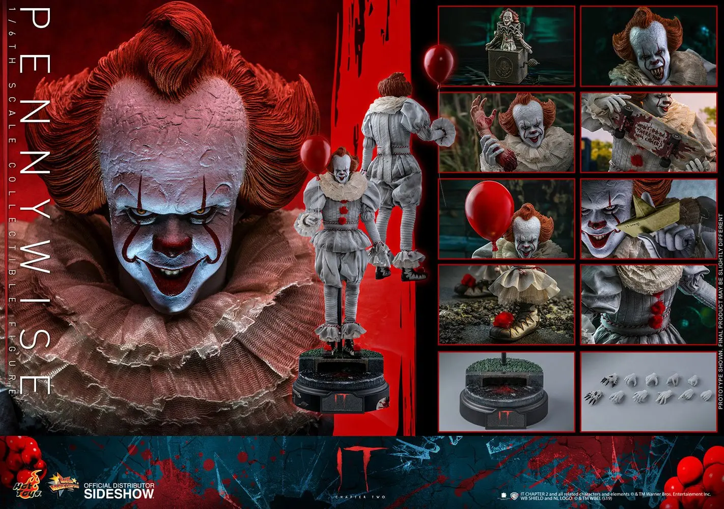 It Chapter Two Movie Masterpiece Action Figure 1/6 Pennywise 32 cm product photo