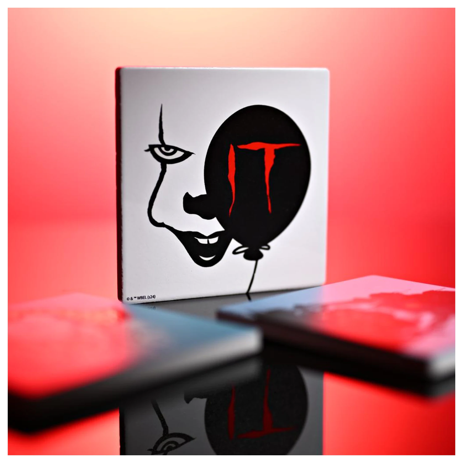 IT Pennywise & Balloon Ceramic Square Coaster product photo