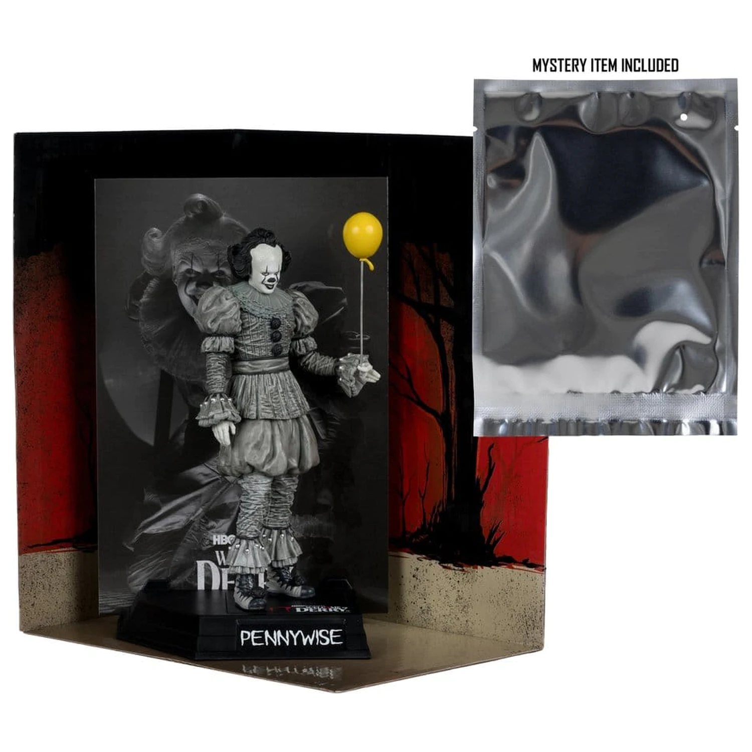 It Welcome to Derry Movie Maniacs Figure Pennywise (Black & White) 16 cm product photo