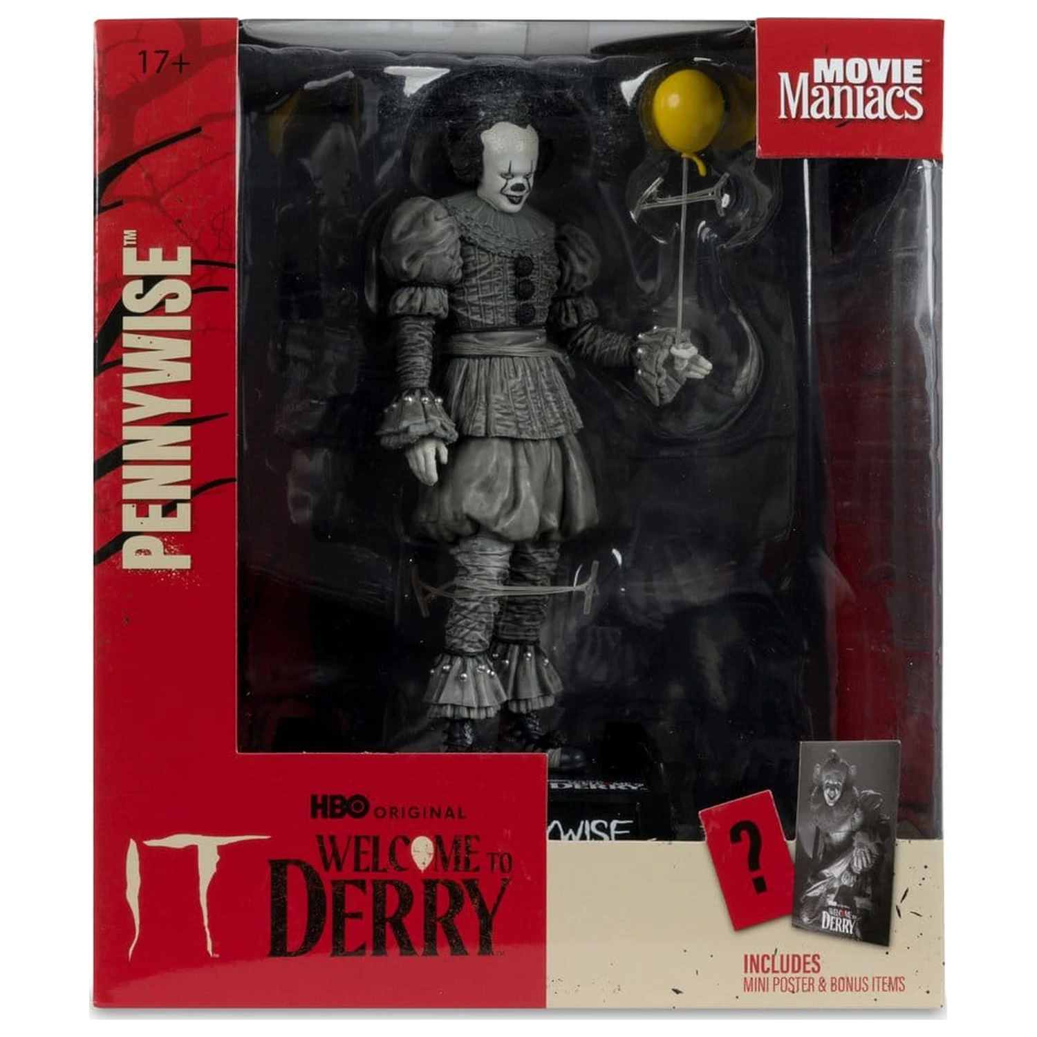 It Welcome to Derry Movie Maniacs Figure Pennywise (Black & White) 16 cm product photo