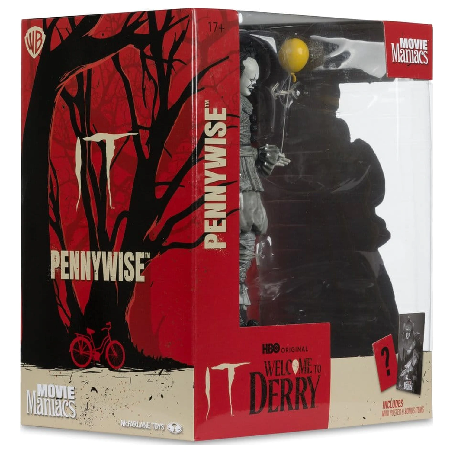 It Welcome to Derry Movie Maniacs Figure Pennywise (Black & White) 16 cm product photo