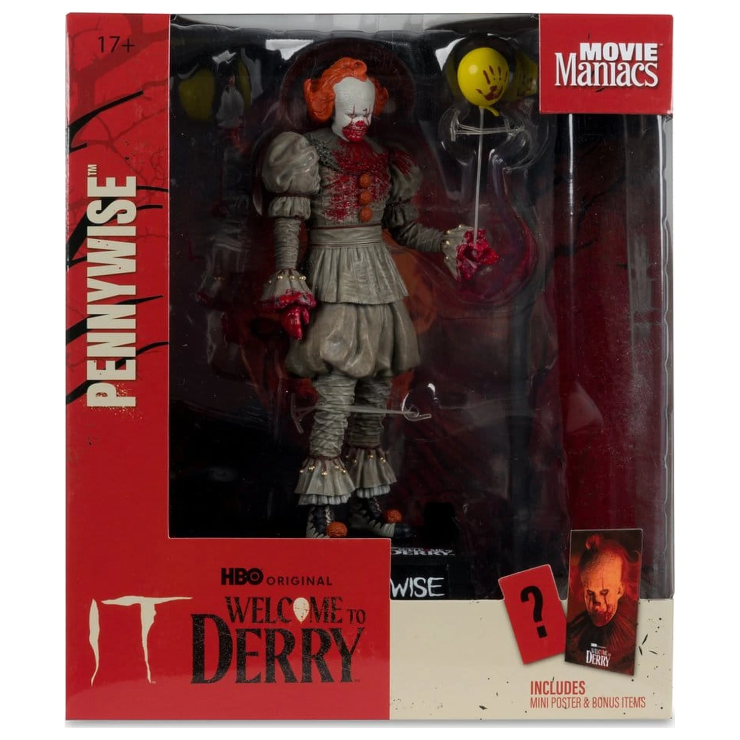 It Welcome to Derry Movie Maniacs Figure Pennywise (Bloody) 16 cm product photo