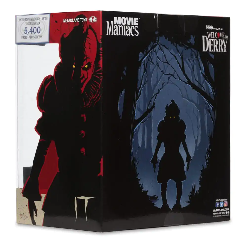 It: Welcome to Derry Movie Maniacs PVC Statue Pennywise (Flashback) (Gold Label) 16 cm product photo