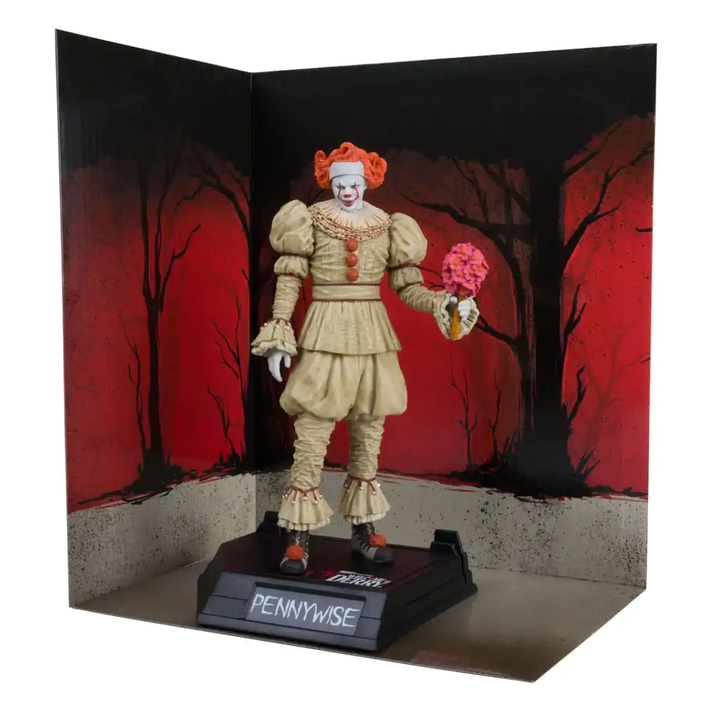 It: Welcome to Derry Movie Maniacs PVC Statue Pennywise (Flashback) (Gold Label) 16 cm product photo