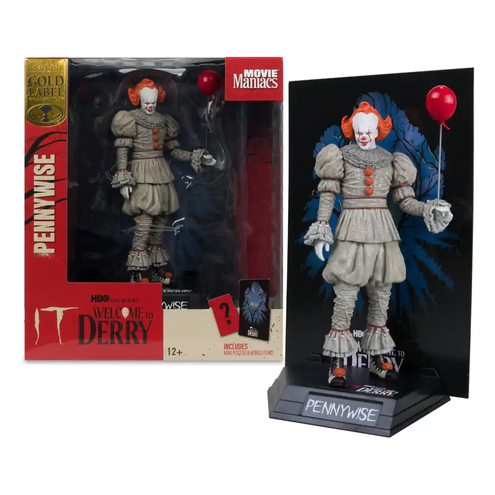 It: Welcome to Derry Movie Maniacs PVC Statue Pennywise (Gold Label) 16 cm product photo