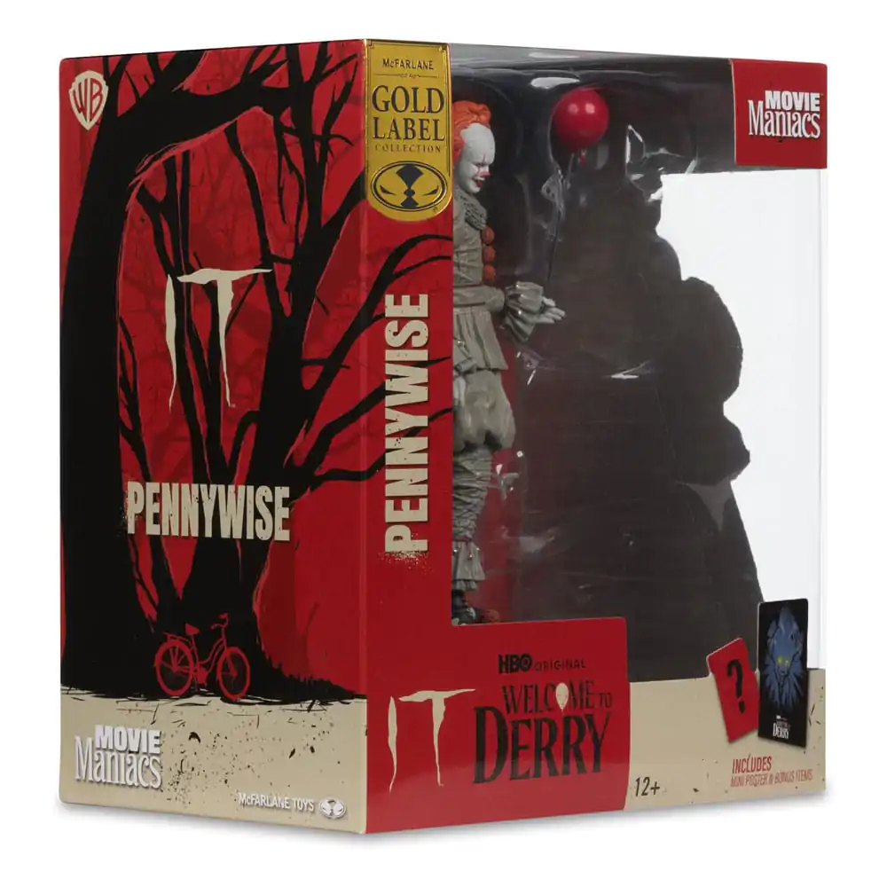 It: Welcome to Derry Movie Maniacs PVC Statue Pennywise (Gold Label) 16 cm product photo