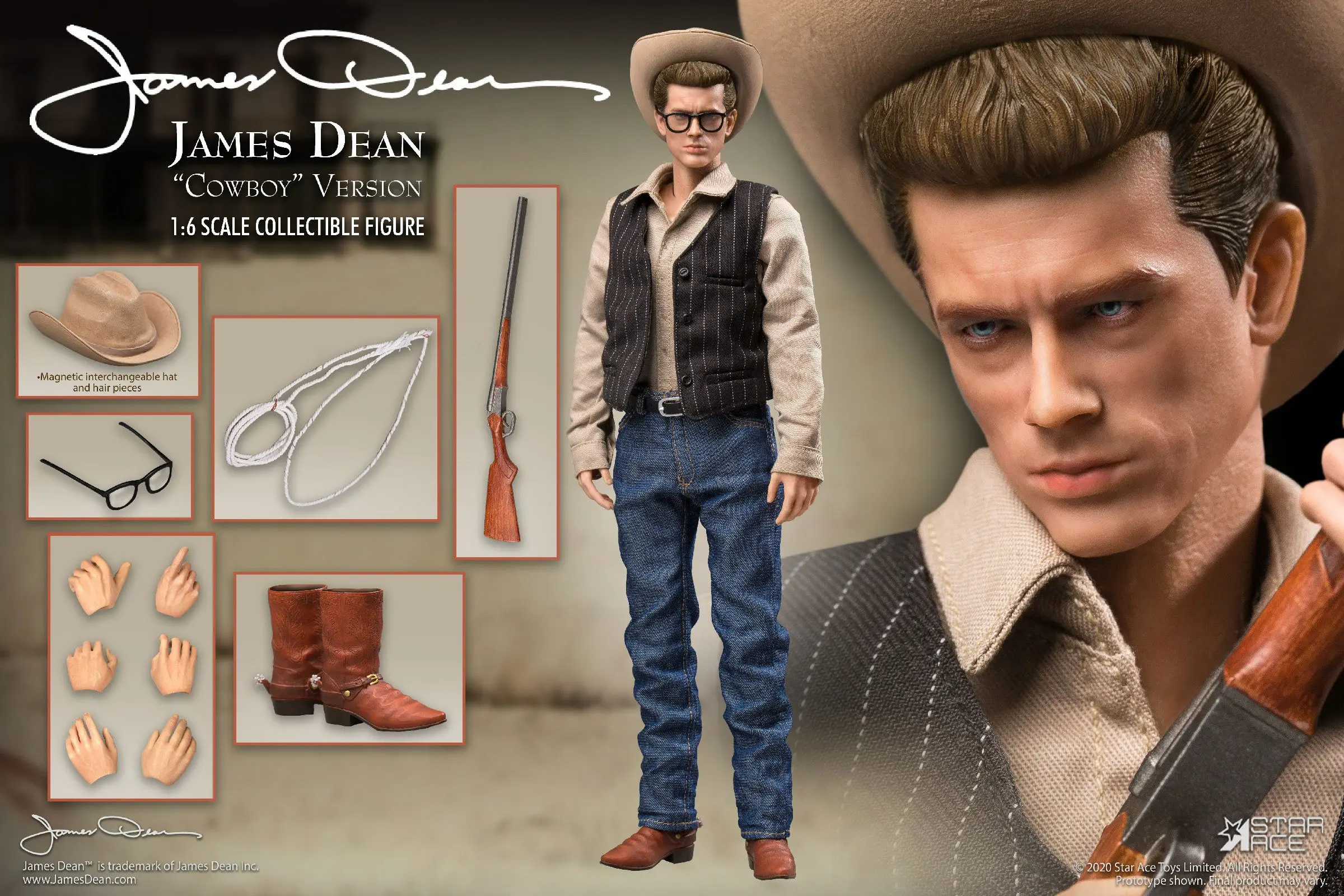 James Dean Action Figure 1/6 James Dean Cowboy Ver. 30 cm product photo