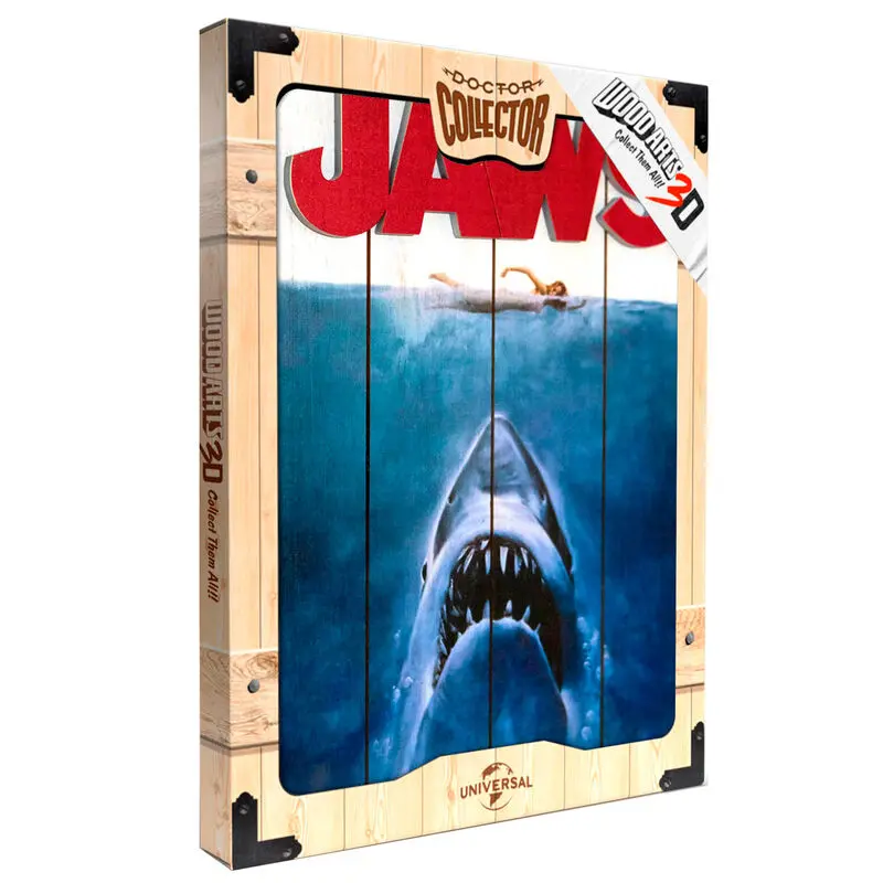 Jaws 1975 Woodart 3D Print wooden sign product photo