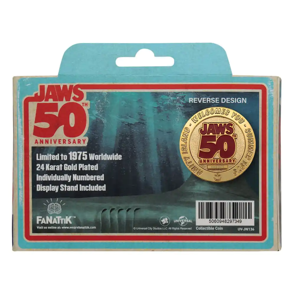 Jaws Collectable Coin 50th Anniversary 24k Gold Plated Limited Edition product photo