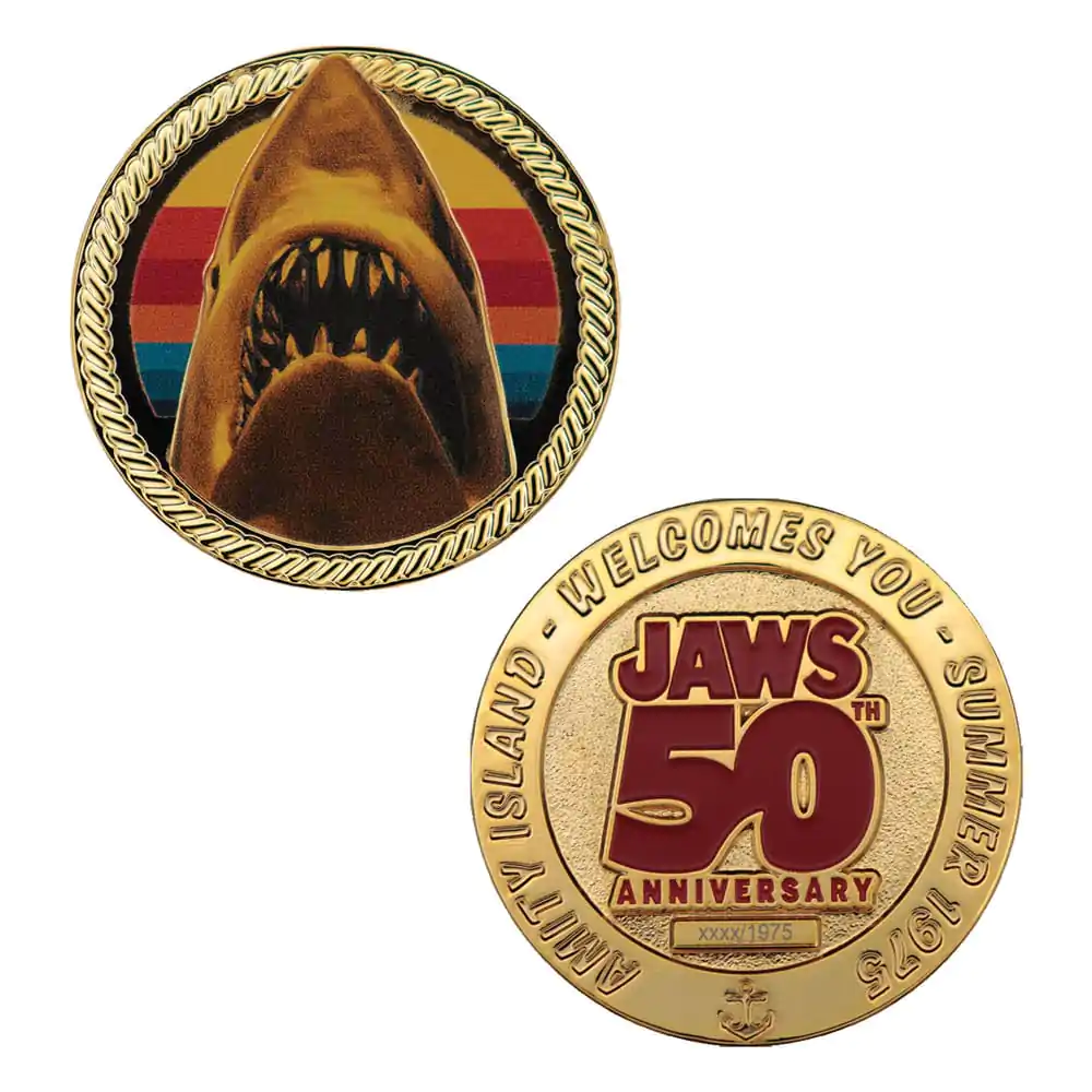 Jaws Collectable Coin 50th Anniversary 24k Gold Plated Limited Edition product photo