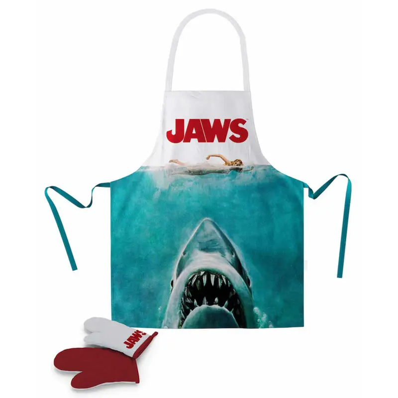 Jaws cooking apron with oven mitt Poster product photo
