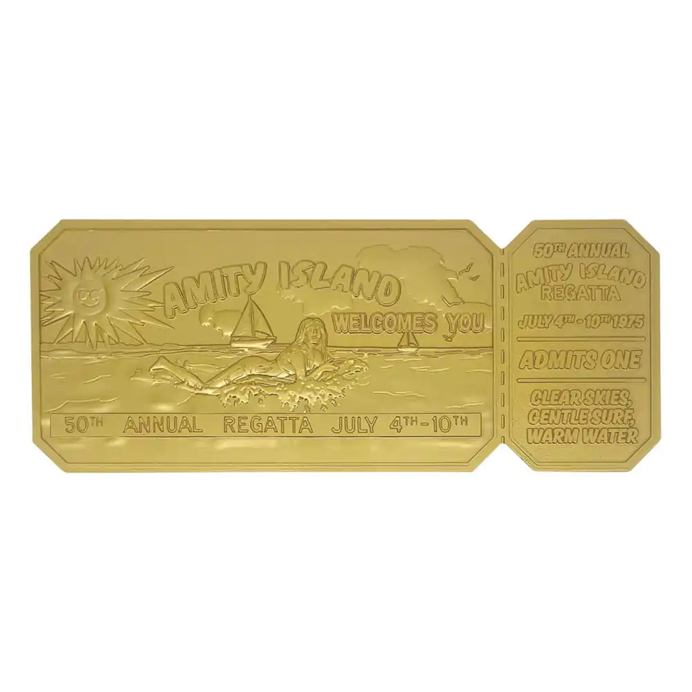 Jaws Replica 1/1 50th Anniversary Regatta Ticket 24k Gold Plated product photo
