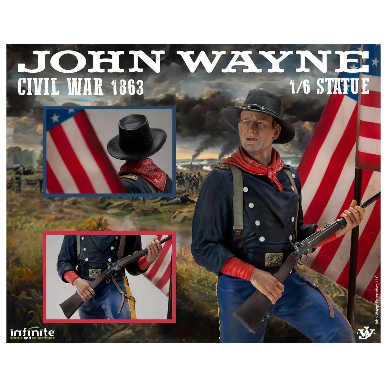 John Wayne Civil War 1863 Statue 1/6 48cm product photo