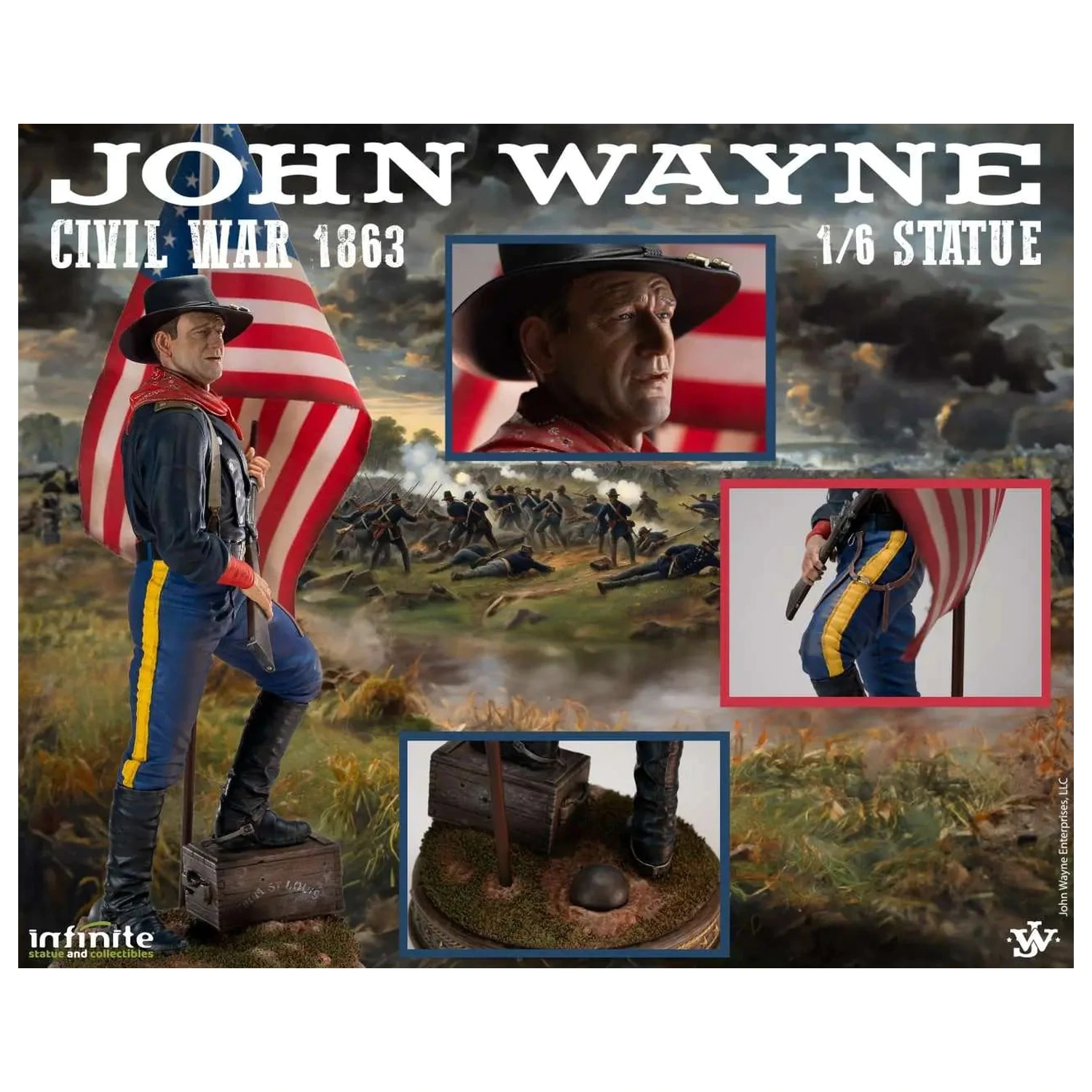 John Wayne Civil War 1863 Statue 1/6 48cm product photo