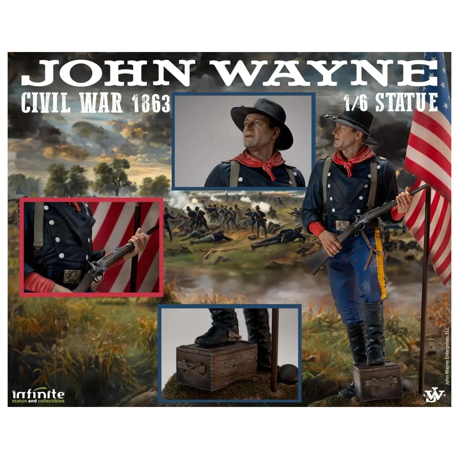John Wayne Civil War 1863 Statue 1/6 48cm product photo
