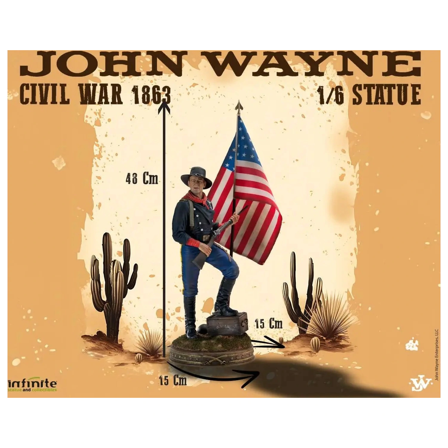 John Wayne Civil War 1863 Statue 1/6 48cm product photo