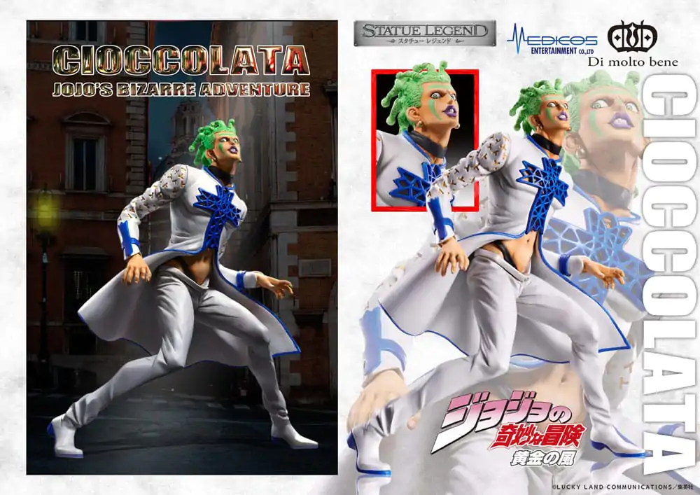 JoJo's Bizarre Adventure Part 5 Golden Wind Statue Legend PVC Statue Cioccolata 17 cm product photo