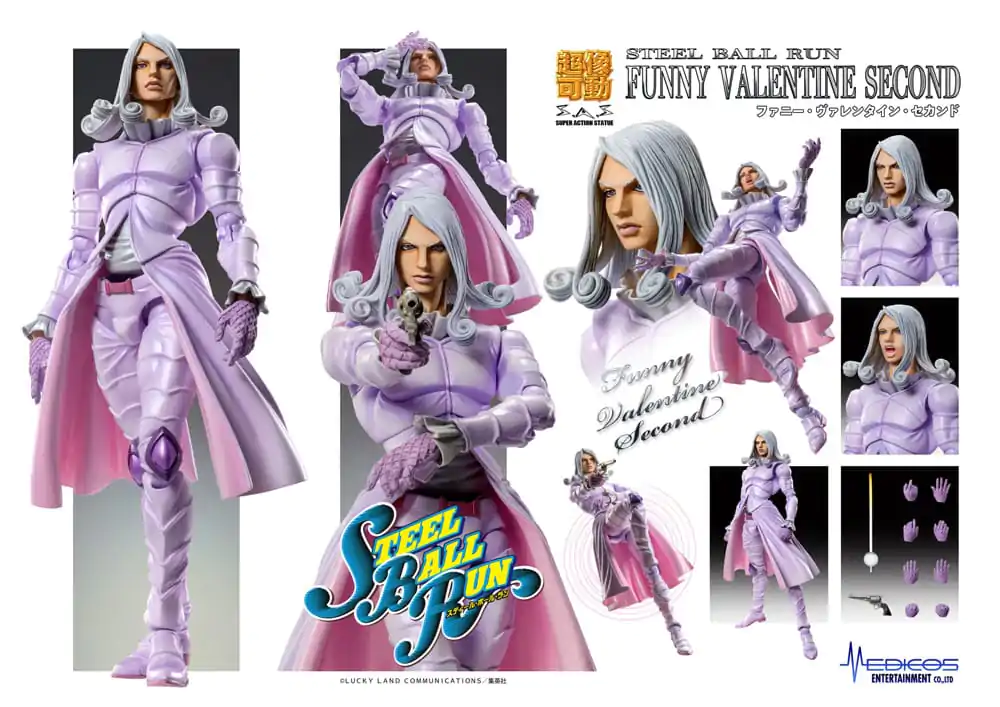 JoJo's Bizarre Adventure Part7 Steel Ball Run Super Action Action Figure Chozokado Funny Valentine Second 15 cm product photo