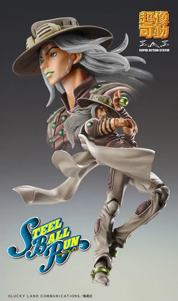 JoJo's Bizarre Adventure Part7 Steel Ball Run Super Action Action Figure Chozokado Gyro Zeppeli Third 16 cm product photo