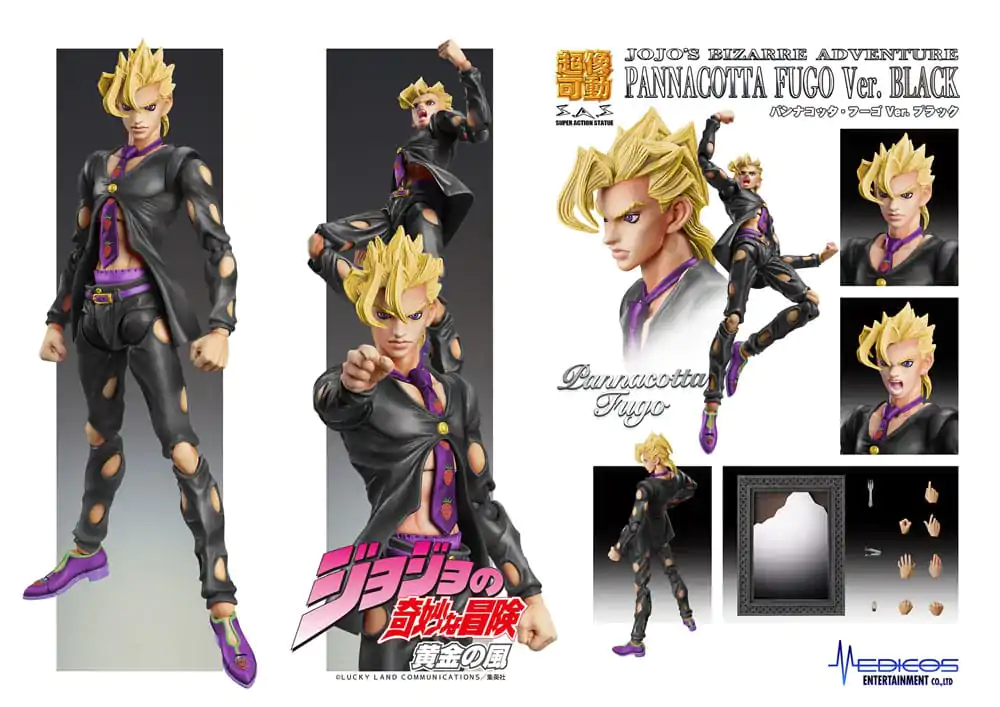 JoJo's Bizarre Adventure Part 5: Golden Wind Action Figure Chozokado (Pannacotta Fugo Ver. Black) 15 cm termékfotó