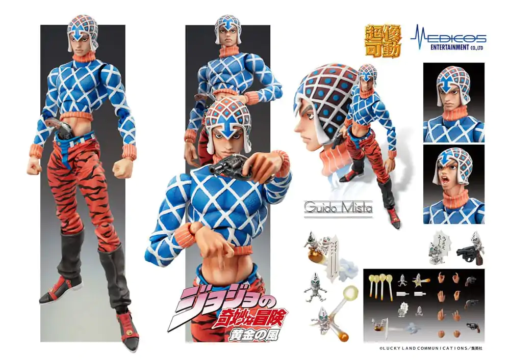 JoJo's Bizarre Adventure Part 5 Statue Legend PVC Statue Chozokado Guido Mista & S P (re-run) 15 cm product photo