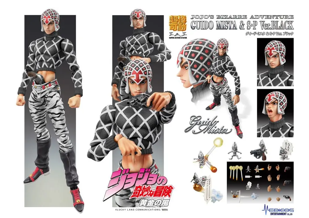JoJo's Bizarre Adventure Part5 Super Action Action Figure Chozokado (Guido Mista & S P Ver. Black) 15 cm termékfotó