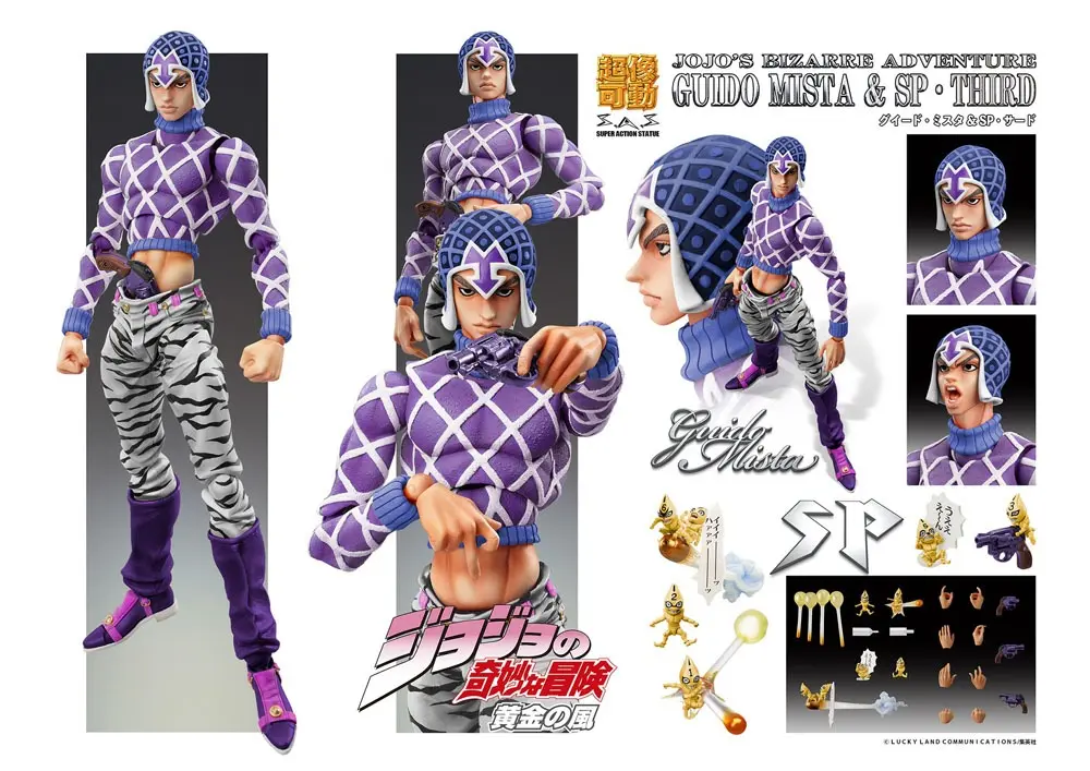 JoJo's Bizarre Adventure Part5 Super Action Action Figure Chozokado (Guido Mista & SP Third) 15 cm termékfotó