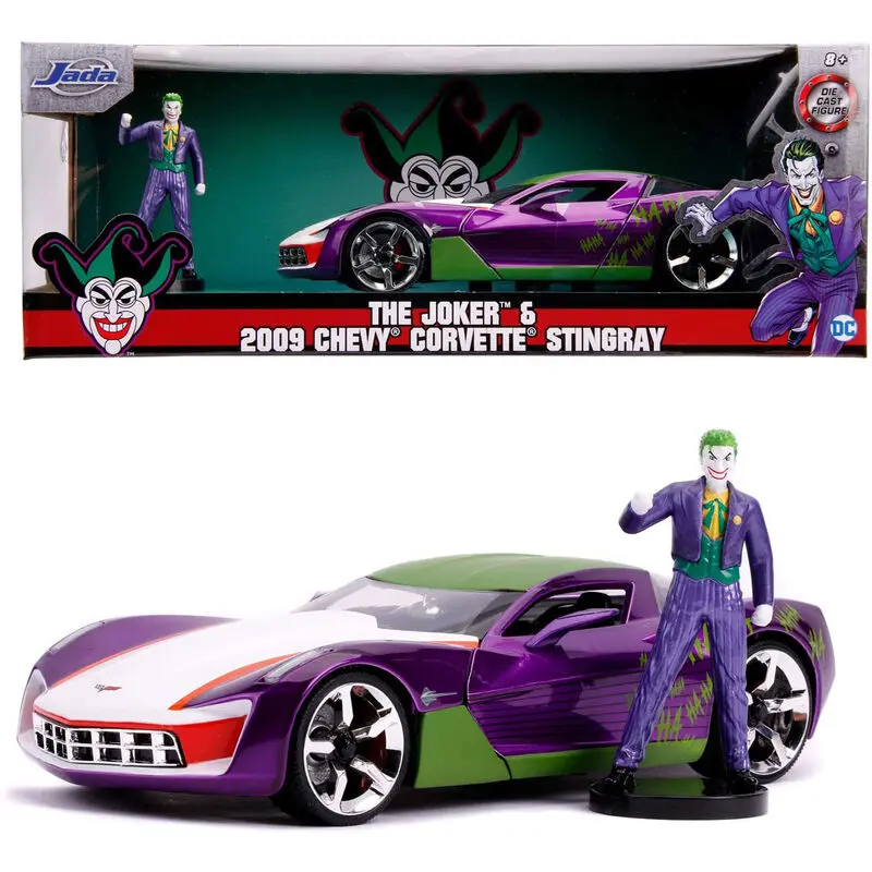 DC comics Joker Chevy Corvette Stingray 2009 car + figure set product photo