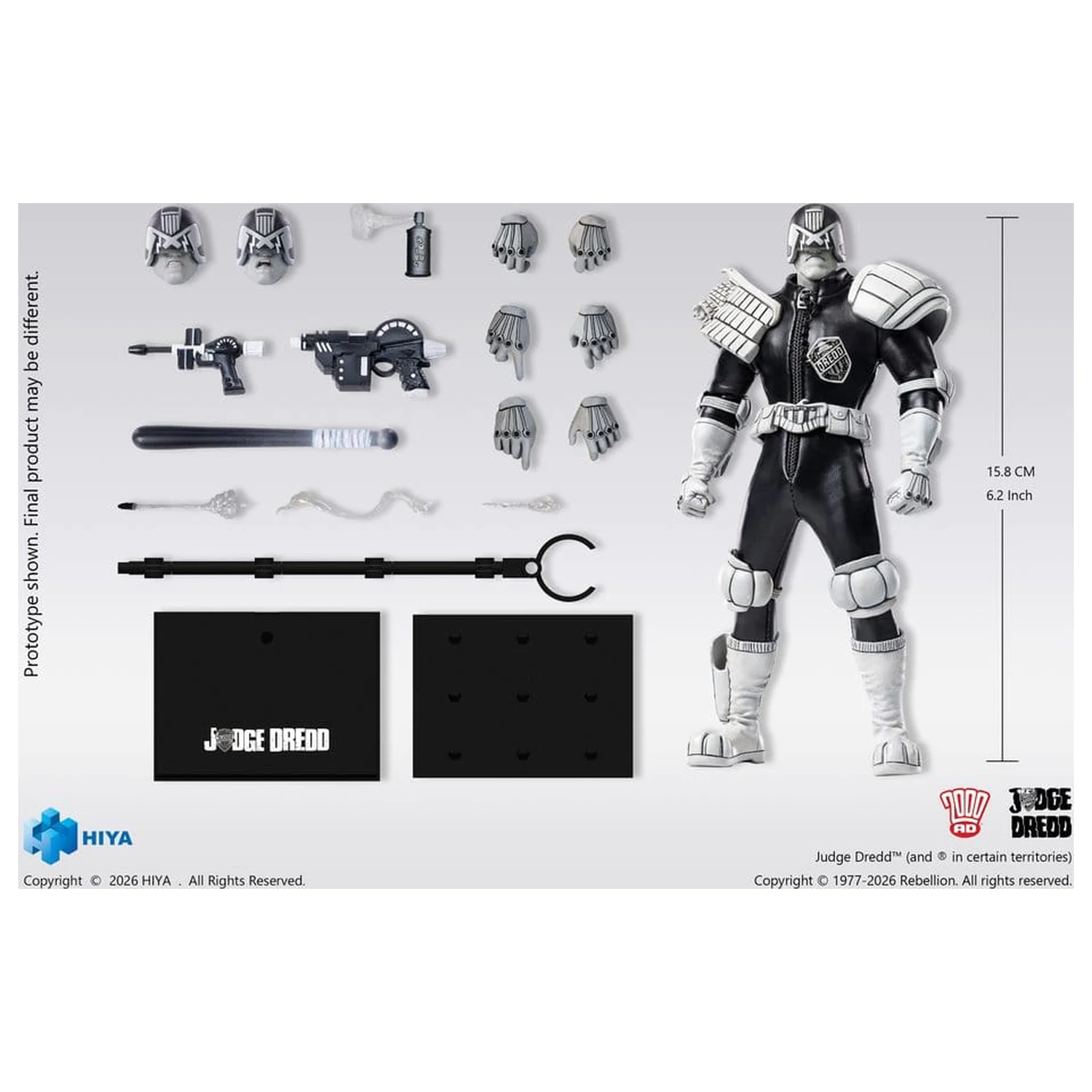 Judge Dredd Exquisite Super Action Figure 1/12 Judge Dredd Black & White Ver. 15 cm product photo