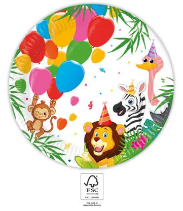 Jungle Balloons, Jungle Paper Plates 8 pcs 23 cm FSC product photo