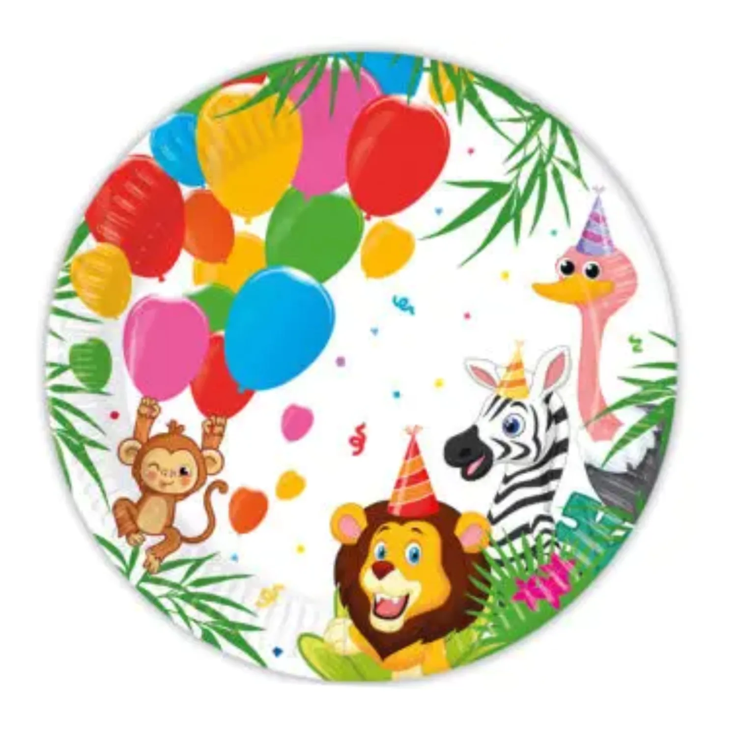 Jungle Balloons, Jungle Paper Plates 8 pcs 23 cm FSC product photo