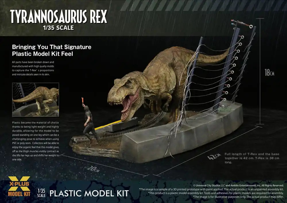 Jurassic Park Plastic Model Kit 1/35 Tyrannosaurus Rex 42 cm product photo