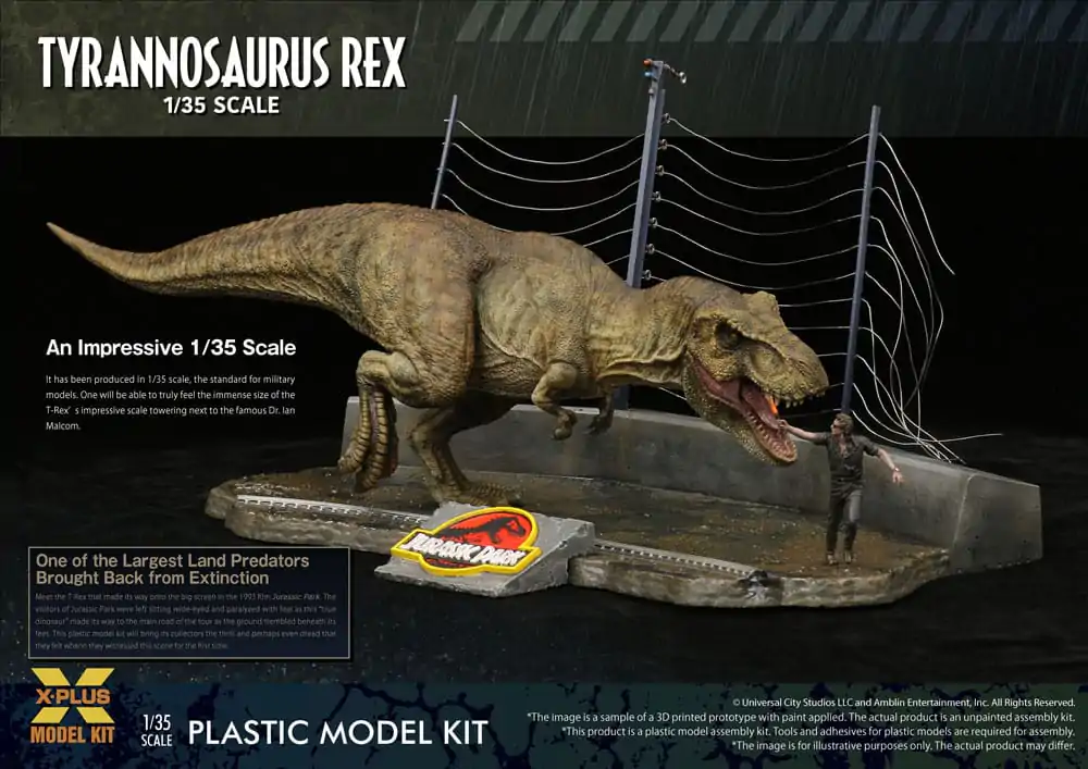 Jurassic Park Plastic Model Kit 1/35 Tyrannosaurus Rex 42 cm product photo