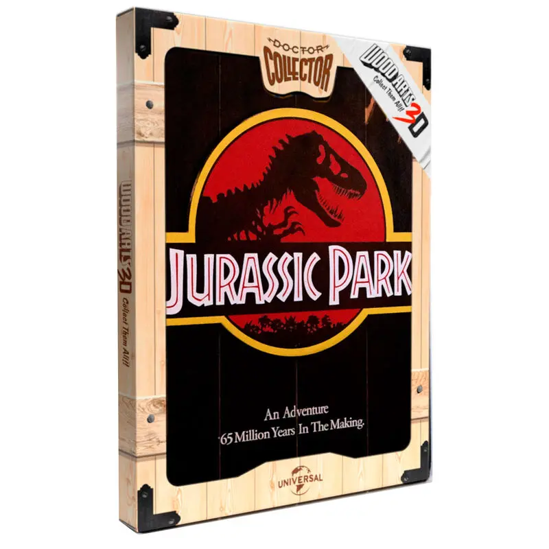 Jurassic Park 1993 Woodart 3D Print wooden sign product photo