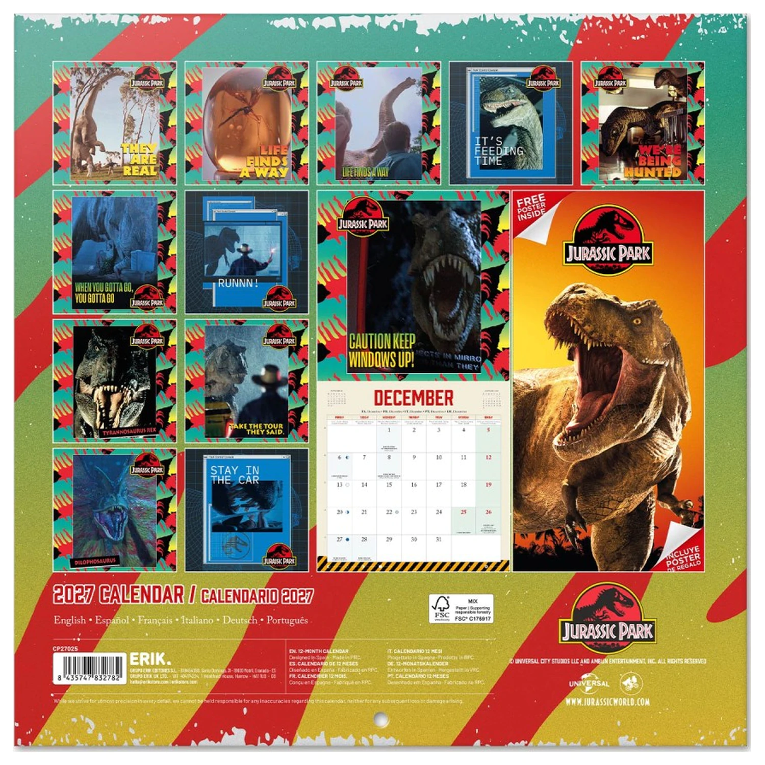 Jurassic Park 2027 Wall Calendar 30 x 30 cm product photo
