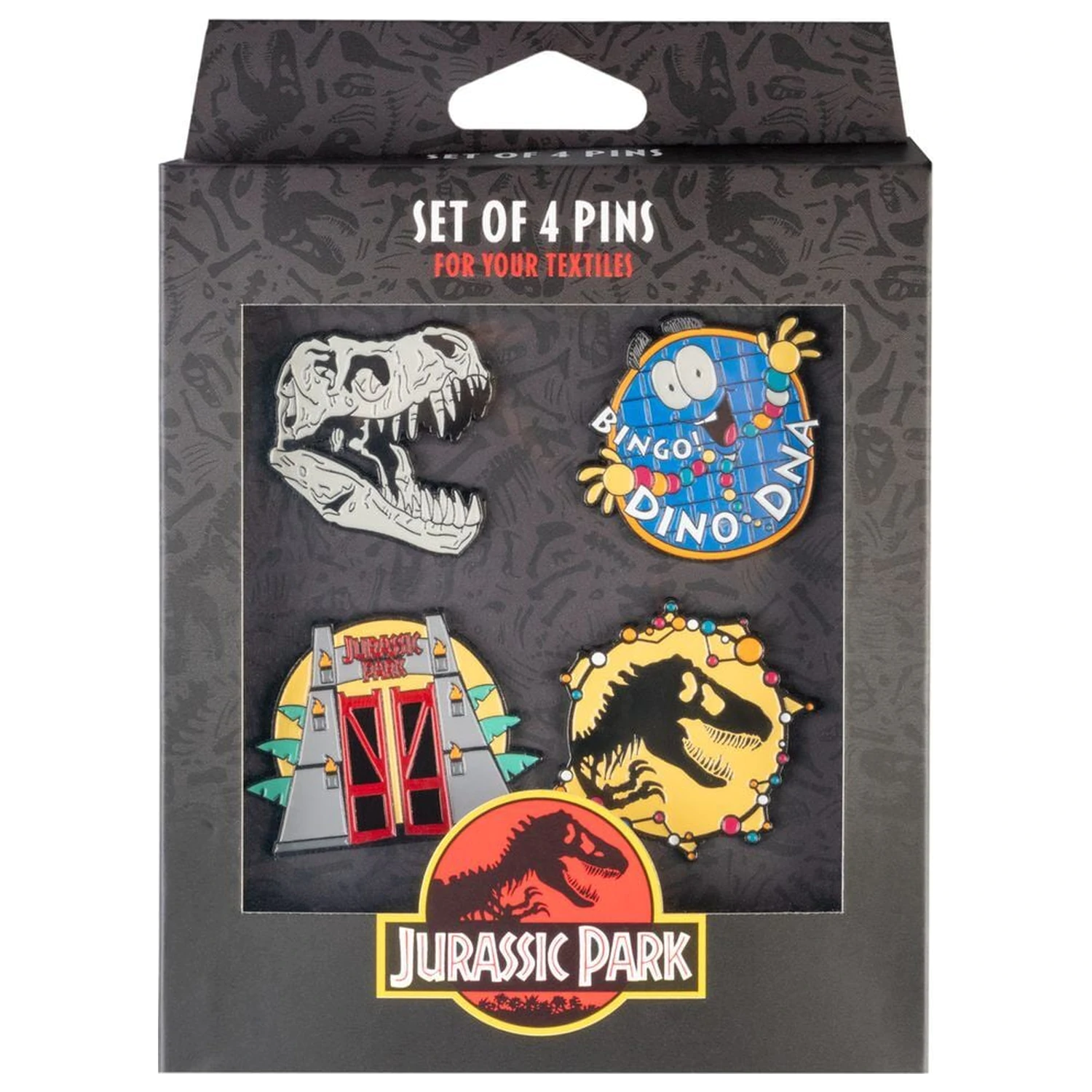Jurassic Park set of 4 pins product photo