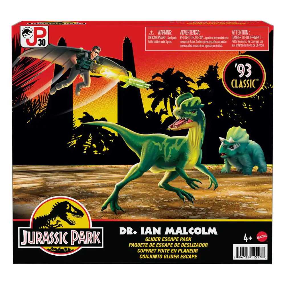 Jurassic Park '93 Classic Action Figure Dr. Ian Malcolm Glider Escape Pack 10 cm product photo