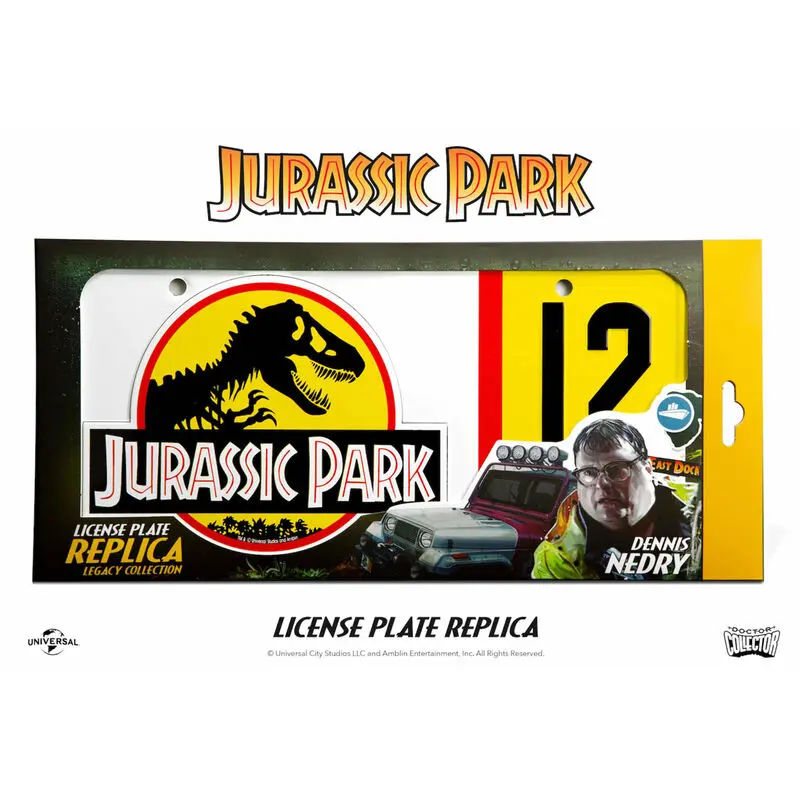Jurassic Park Replica 1/1 Dennis Nedry License Plate product photo