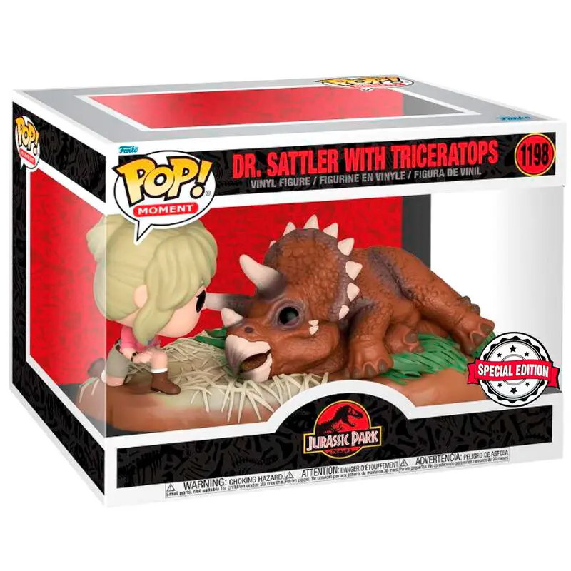 Jurassic Park POP! Moment Vinyl Figure Dr. Sattler with Triceratops Special Edition 9 cm product photo