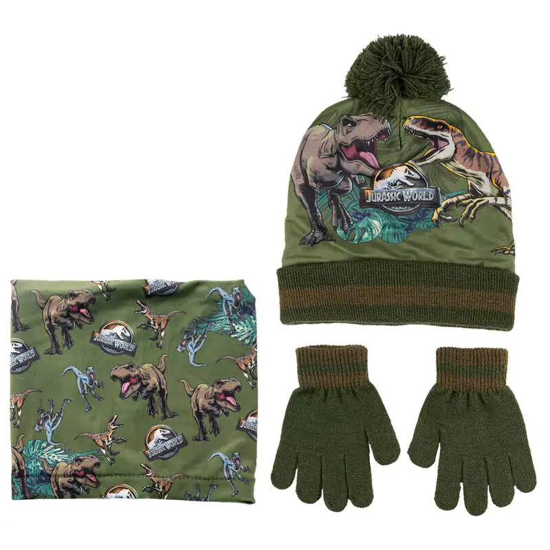 Jurassic Park kids snood, hat and gloves set termékfotó