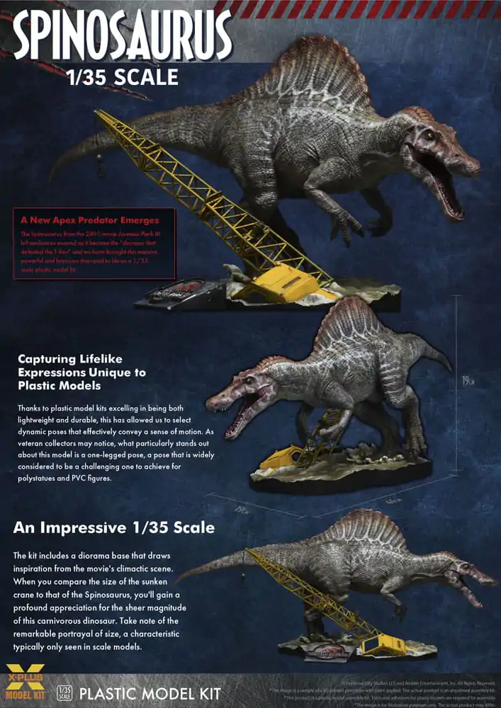 Jurassic Park III Plastic Model Kit 1/35 Spinosaurus 41 cm termékfotó