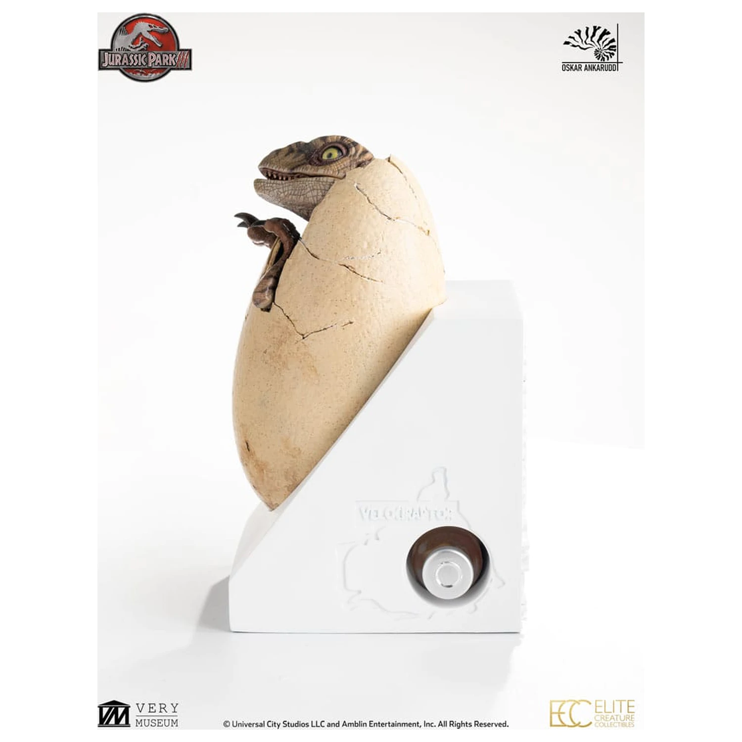 Jurassic Park III ECC Elite Creature Line Statue White Queen Hatching Egg 13 cm product photo