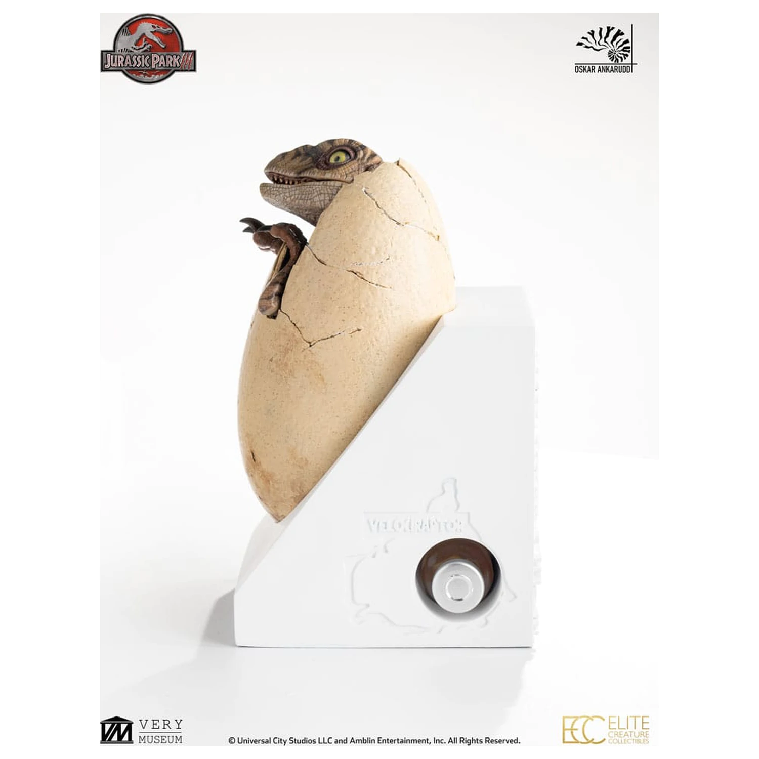 Jurassic Park III ECC Elite Creature Line Statue White Queen Hatching Egg 13 cm product photo