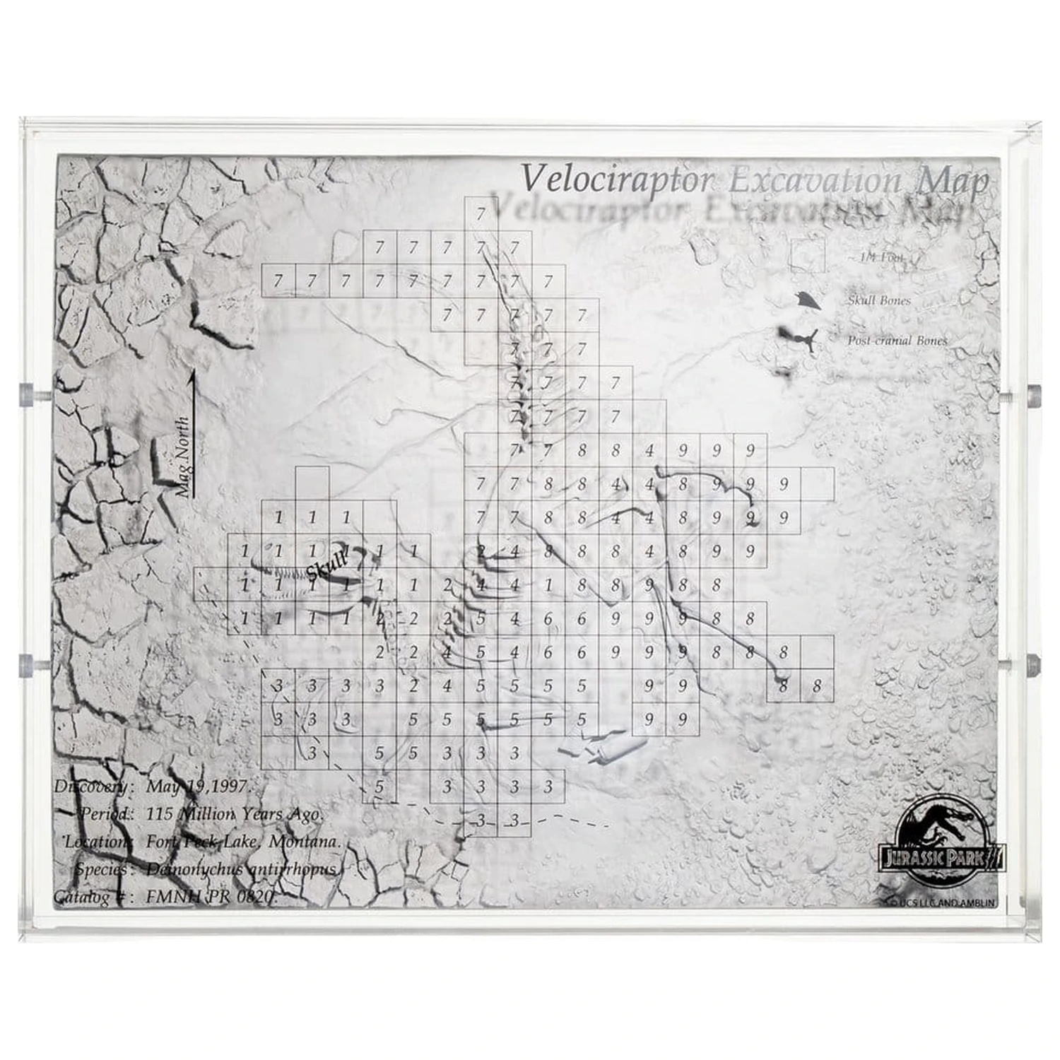 Jurassic Park III Excavation Map Velociraptor 27 cm product photo